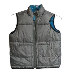 Old Navy Vest Unisex X-Small Puffer Full Zip Youth Cold Weather Gray Kids XS